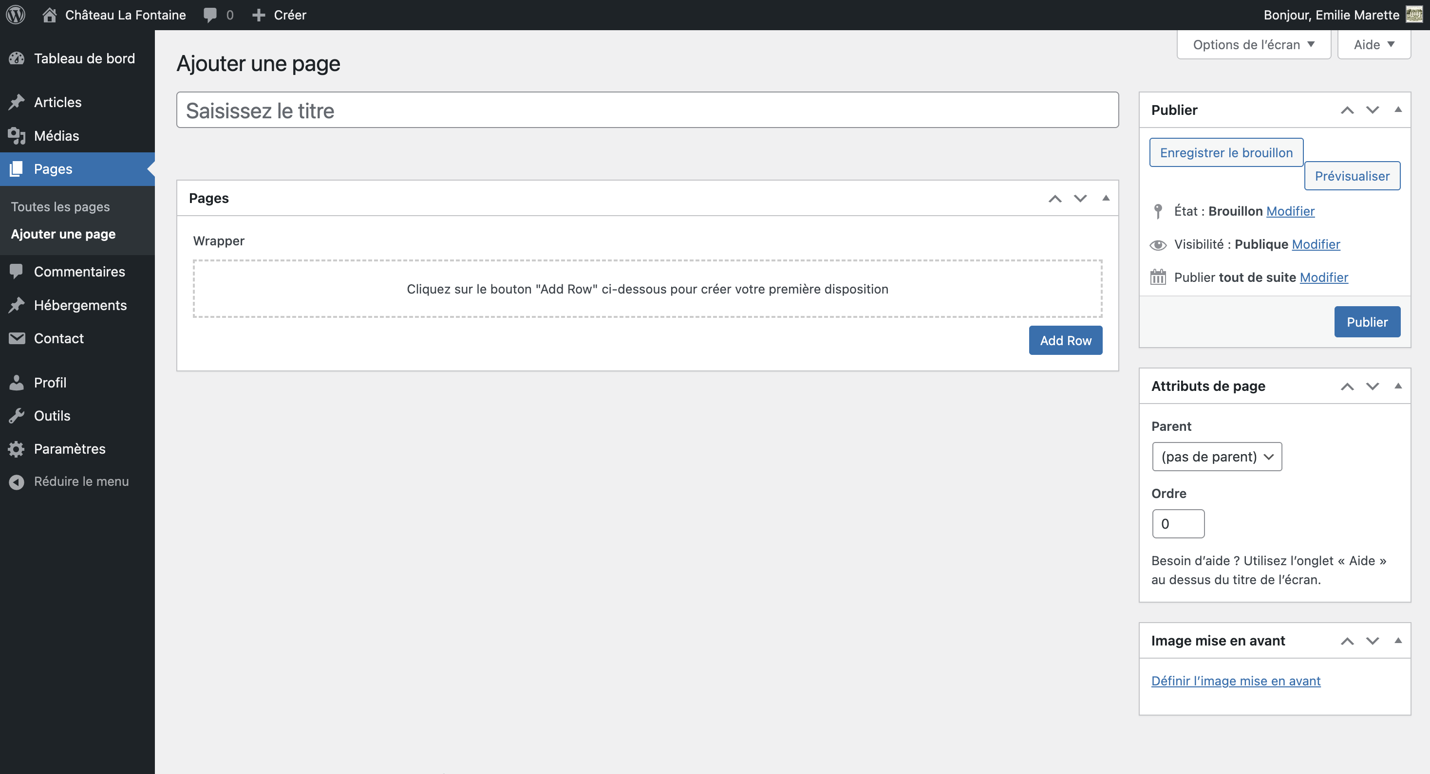 Ajouter une nouvelle page