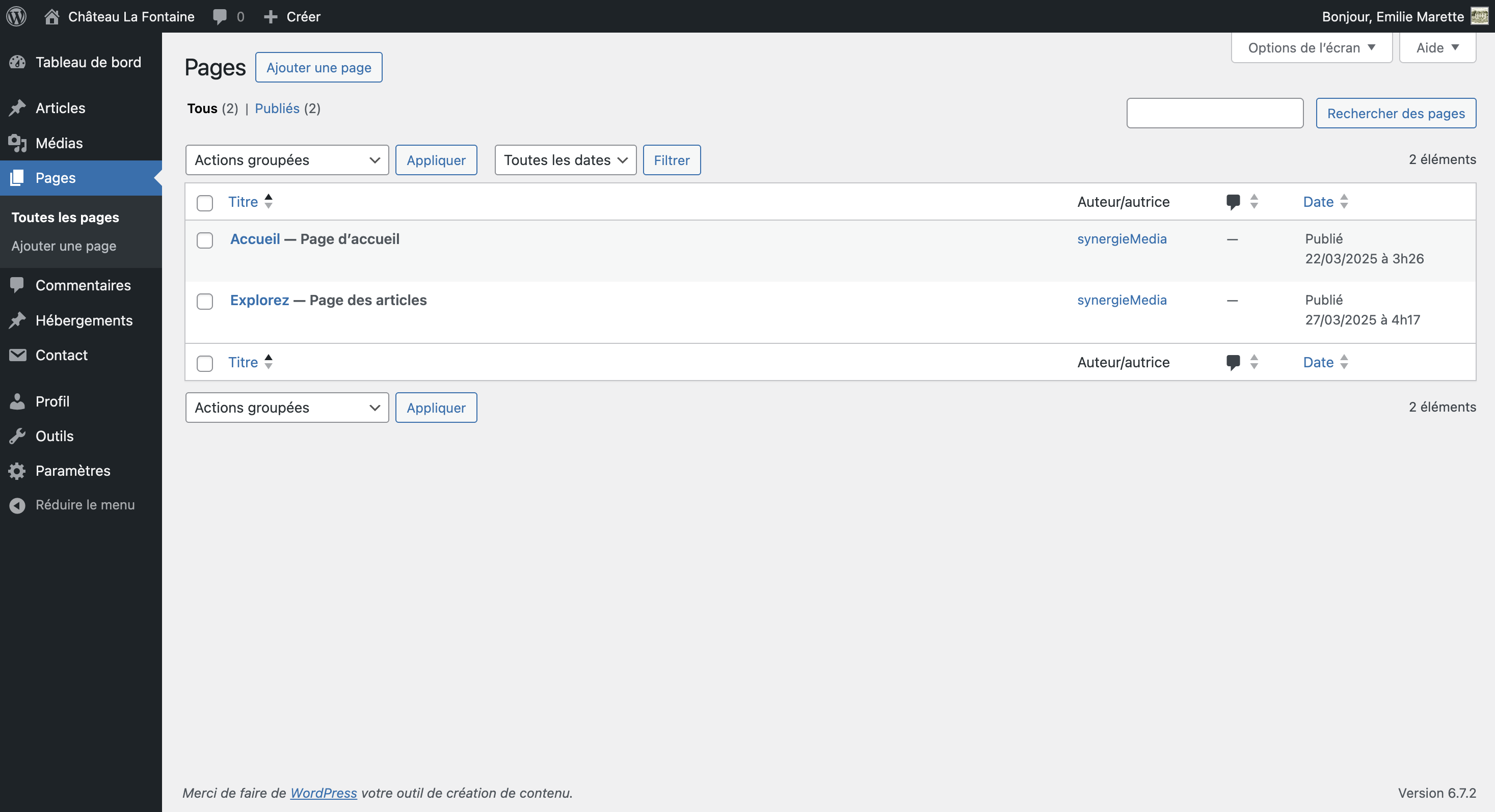 Ajouter une nouvelle page